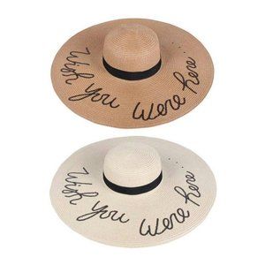 "Wish you were here" Beach Hat - Beige